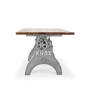 KNOX Adjustable Writing Table Desk - Embossed Cast Iron Base - Natural - Knox Deco - Desk