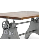 KNOX Adjustable Writing Table Desk - Embossed Cast Iron Base - Natural - Knox Deco - Desk