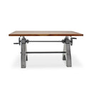 KNOX Adjustable Writing Table Desk - Embossed Cast Iron Base - Natural - Knox Deco - Desk