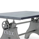 KNOX Adjustable Writing Table Desk - Embossed Cast Iron Base - Pewter Gray - Knox Deco - Desk