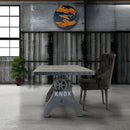 KNOX Adjustable Writing Table Desk - Embossed Cast Iron Base - Steel Top - Knox Deco - Desk