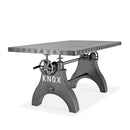 KNOX Adjustable Writing Table Desk - Embossed Cast Iron Base - Steel Top - Knox Deco - Desk