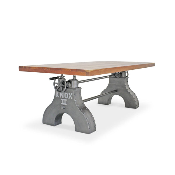 KNOX II Adjustable Dining Table - Embossed Cast Iron Base - Provincial - Knox Deco - Dining Table