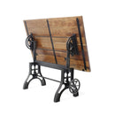 KNOX Industrial Drafting Writing Table Adjustable Height Iron Base - Tilt Top - Knox Deco - Desk