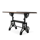 KNOX Industrial Drafting Writing Table Adjustable Height Iron Base - Tilt Top - Knox Deco - Desk