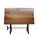 KNOX Industrial Drafting Writing Table Adjustable Height Iron Base - Tilt Top - Knox Deco - Desk