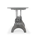 KNOX Industrial Writing Table Desk - Adjustable Height Iron Base - Glass Top - Knox Deco - Desks