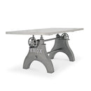 KNOX Industrial Writing Table Desk Base - Adjustable Height - White Marble - Knox Deco - Desks