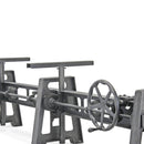 Large Industrial Cast Iron Table Base - Communal Size Adjustable Height DIY - Knox Deco - DIY