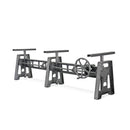 Large Industrial Cast Iron Table Base - Communal Size Adjustable Height DIY - Knox Deco - DIY