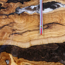 Large White Brown Resin Epoxy Wall Clock Live Edge Olive Wood 32 Inches - Knox Deco - Wall Clock
