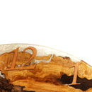 Large White Brown Resin Epoxy Wall Clock Live Edge Olive Wood 32 Inches - Knox Deco - Wall Clock