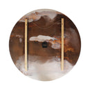 Large White Brown Resin Epoxy Wall Clock Live Edge Olive Wood 32 Inches - Knox Deco - Wall Clock