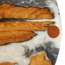 Large White Gray Resin Epoxy Wall Clock Live Edge Olive Wood 32 Inches - Knox Deco - Wall Clock