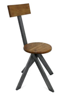 Mid-century Modern Industrial Chair - Crossed Leg - Pyramidal Truss Set of 2 - Knox Deco - Seating