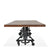 Otis Steel Communal Table - Adjustable - Iron Base - Casters - Natural Top - Knox Deco - Tables
