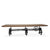 Otis Steel Communal Table - Adjustable - Iron Base - Casters - Natural Top - Knox Deco - Tables