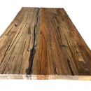 Otis Steel Dining Table - Adjustable Height - Iron Base - Casters - Rustic Natural - Knox Deco - Tables