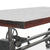 Otis Steel Dining Table - Adjustable Iron Base - Casters - Rustic Mahogany - Knox Deco - Tables