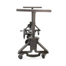 Otis Steel Dining Table Base - Adjustable Height - Iron Crank - Casters - DIY - Knox Deco - DIY
