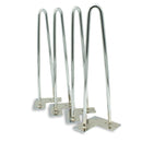 Premium Hairpin Table Legs 2 Rod 16" - Chrome Steel - Set of 4 - Knox Deco - DIY