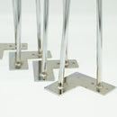 Premium Hairpin Table Legs 2 Rod 16" - Chrome Steel - Set of 4 - Knox Deco - DIY