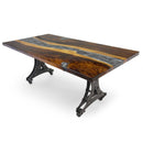 Walnut Live Edge Burl Dining Tabletop - Gray River Resin Epoxy - 80 x 40 x 2" - Knox Deco - DIY