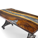 Walnut Live Edge Burl Dining Tabletop - Gray River Resin Epoxy - 80 x 40 x 2" - Knox Deco - DIY