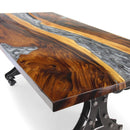 Walnut Live Edge Burl Dining Tabletop - Gray River Resin Epoxy - 80 x 40 x 2" - Knox Deco - DIY