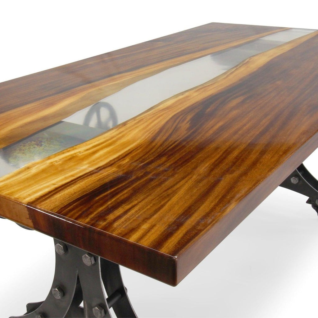 Live Edge Walnut & Glass River Dining Table