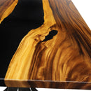 Walnut Live Edge Slab Dining Tabletop - Black River Epoxy - 80 x 40 x 2" - Knox Deco - DIY