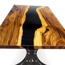 Walnut Live Edge Slab Dining Tabletop - Black River Epoxy - 80 x 40 x 2" - Knox Deco - DIY