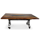 Walnut Live Edge Slab Dining Tabletop - Black River Epoxy - 80 x 40 x 2" - Knox Deco - DIY