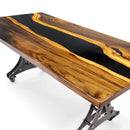 Walnut Live Edge Slab Dining Tabletop - Black River Epoxy - 80 x 40 x 2" - Knox Deco - DIY