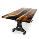 Walnut Live Edge Slab Dining Tabletop - Black River Epoxy - 80 x 40 x 2" - Knox Deco - DIY