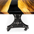 Walnut Live Edge Slab Dining Tabletop - Black River Epoxy - 80 x 40 x 2" - Knox Deco - DIY