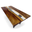 Walnut Live Edge Slab Dining Tabletop - Clear River Epoxy - 80 x 40 x 2" - Knox Deco - DIY