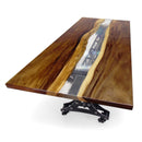 Walnut Live Edge Slab Dining Tabletop - Clear River Epoxy - 80 x 40 x 2" - Knox Deco - DIY