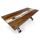 Walnut Live Edge Slab Dining Tabletop - Clear River Epoxy - 80 x 40 x 2" - Knox Deco - DIY