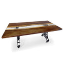 Walnut Live Edge Slab Dining Tabletop - Clear River Epoxy - 80 x 40 x 2" - Knox Deco - DIY