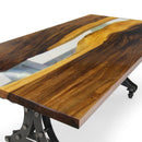 Walnut Live Edge Slab Dining Tabletop - Clear River Resin - 80 x 40 x 2" - Knox Deco - DIY