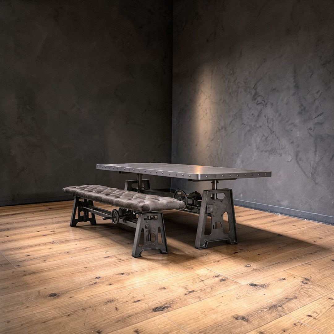 Adjustable Dining Benches | Leather & Wood Tops | Knox Deco