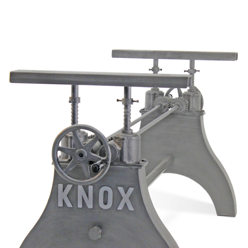 KNOX Adjustable Height Industrial Crank Dining Table Base Desk - Cast Iron