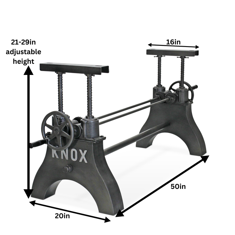 KNOX Adjustable Height Steel Crank Base - Coffee to Dining Table - DIY