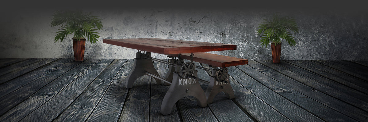 Knox Deco Dining Table and Bench Set