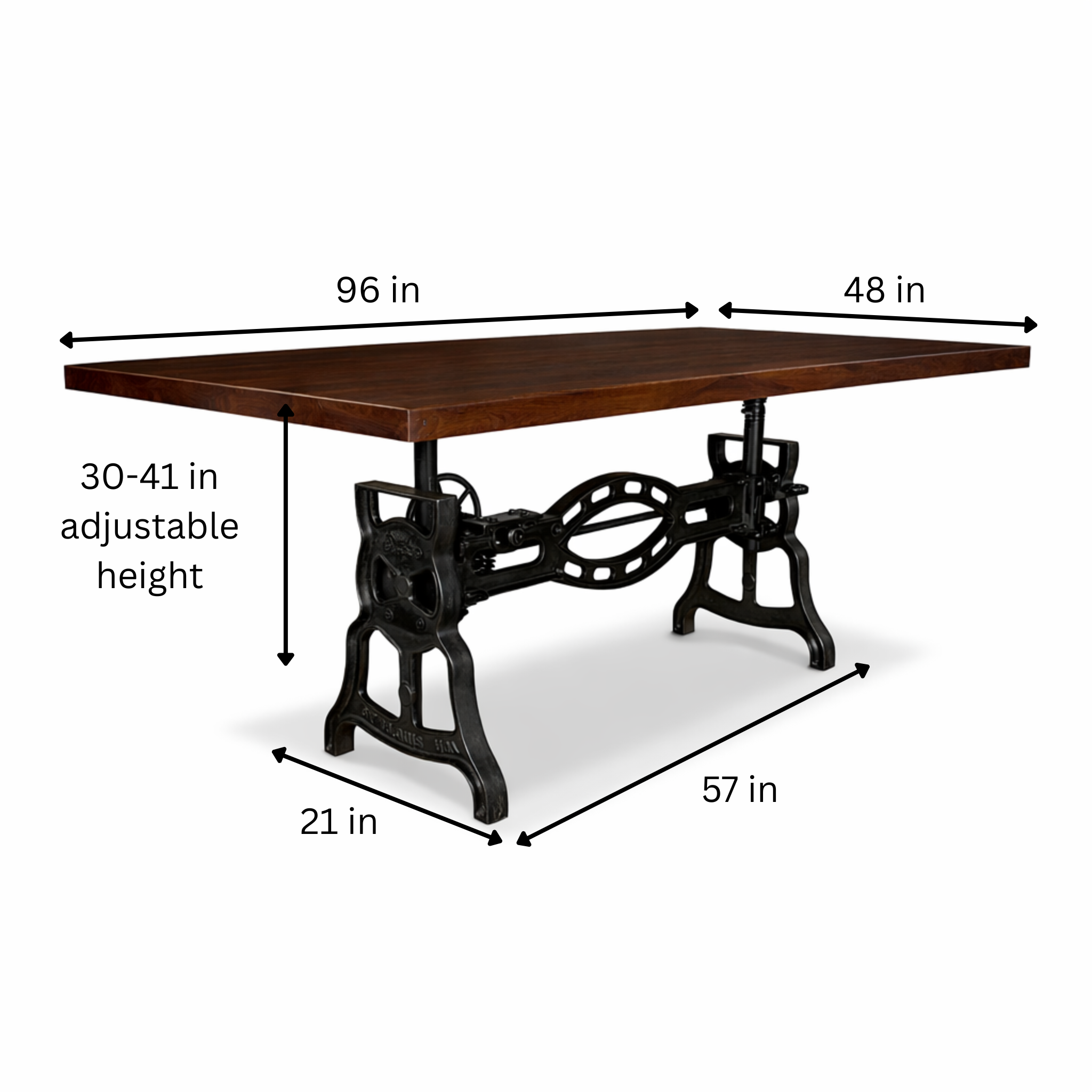Shoemaker Smooth Espresso Adjustable Dining Table 8 ft - Knox Deco