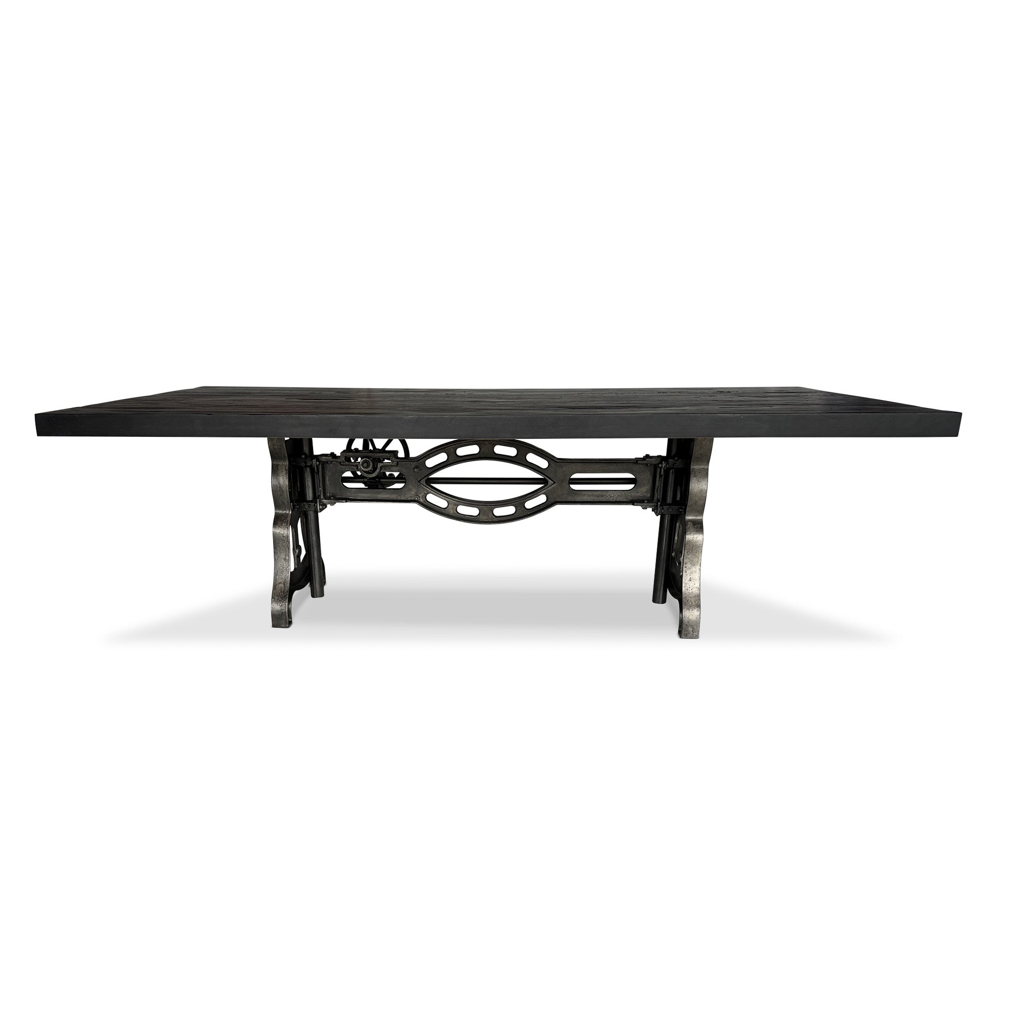 Shoemaker 8 Ft Adjustable Height Dining Table – Ebony Rustic – Knox Deco