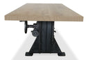 Craftsman Industrial Dining Table - Adjustable Height Iron Base - Hardwood - Knox Deco - Tables