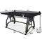 Crescent Industrial Dining Table - Adjustable Height - Casters - Ebony Top - Knox Deco - Tables