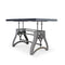 Crescent Writing Table Desk - Adjustable Height Metal Base - Gray Top - Rustic Deco Incorporated